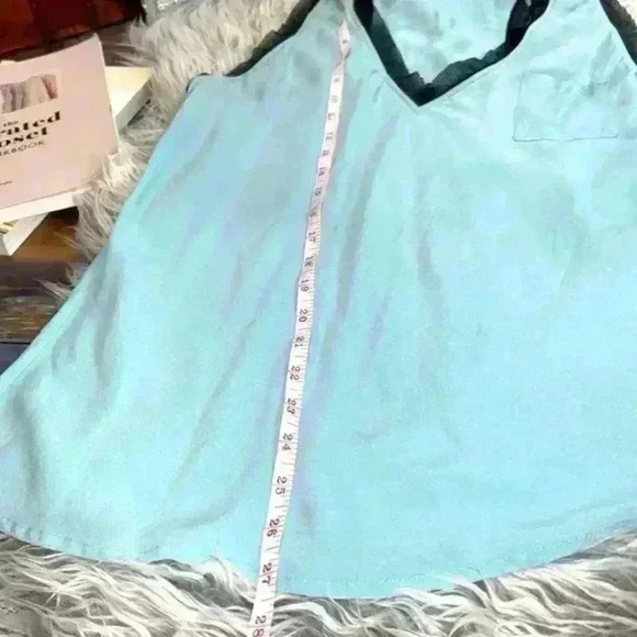 L.A.M.B by Gwen Stefani Blue Racerback Fishnet Accent Top, PS - Picture 6 of 7